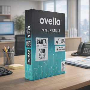 Resma Papel Ovella Tamaño Carta 75 g/m² 500 Hojas | Papel Blanco para Impresión y Fotocopia