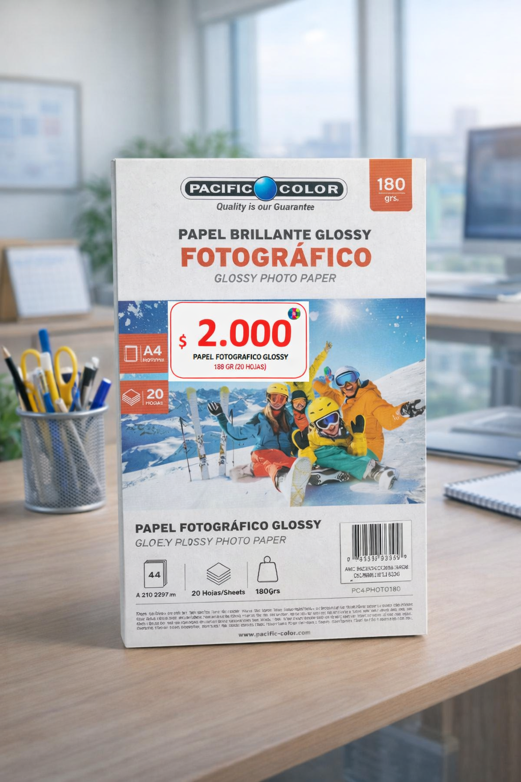 Papel Fotográfico Glossy A4 180g Pacific Color – 20 Hojas | Brillante para Impresora Inkjet