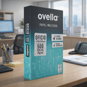 Resma Papel Ovella Tamaño Oficio 75 g/m² 500 Hojas | Papel Blanco para Impresión y Fotocopia
