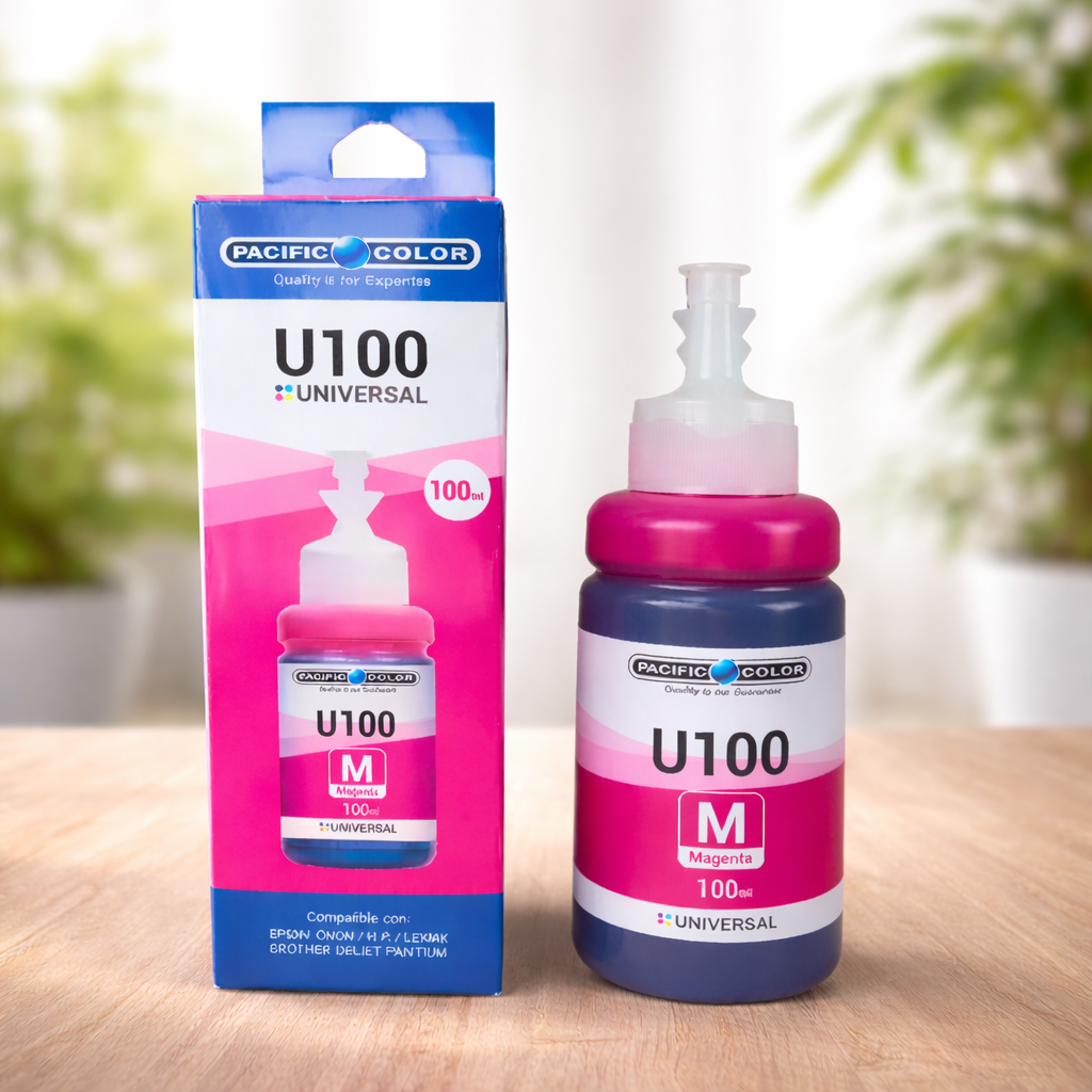 Tinta Universal Magenta U100 100 ml Compatible con Impresoras Inkjet