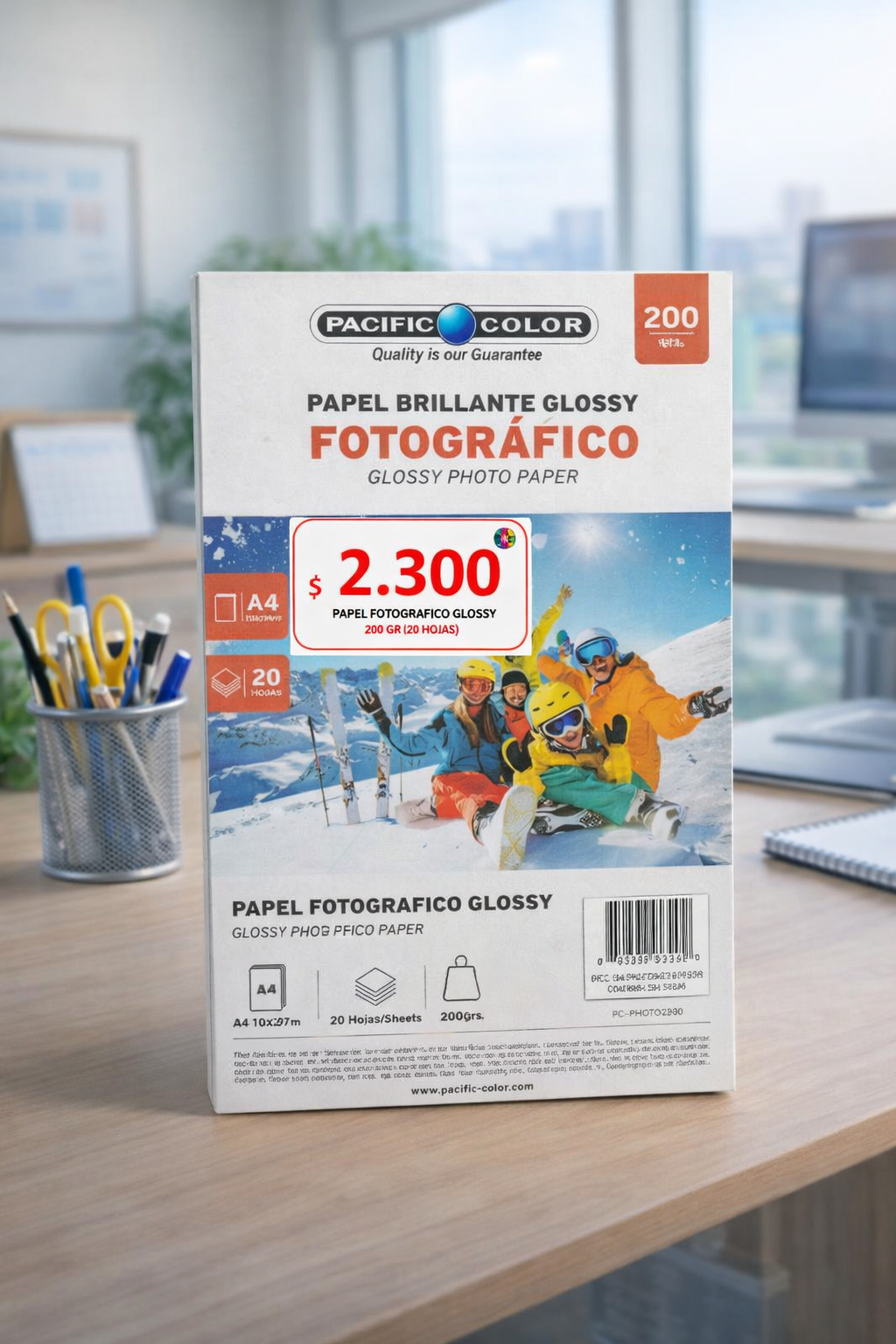 Papel Fotográfico Glossy A4 200g Pacific Color – 20 Hojas | Brillante para Impresora Inkjet