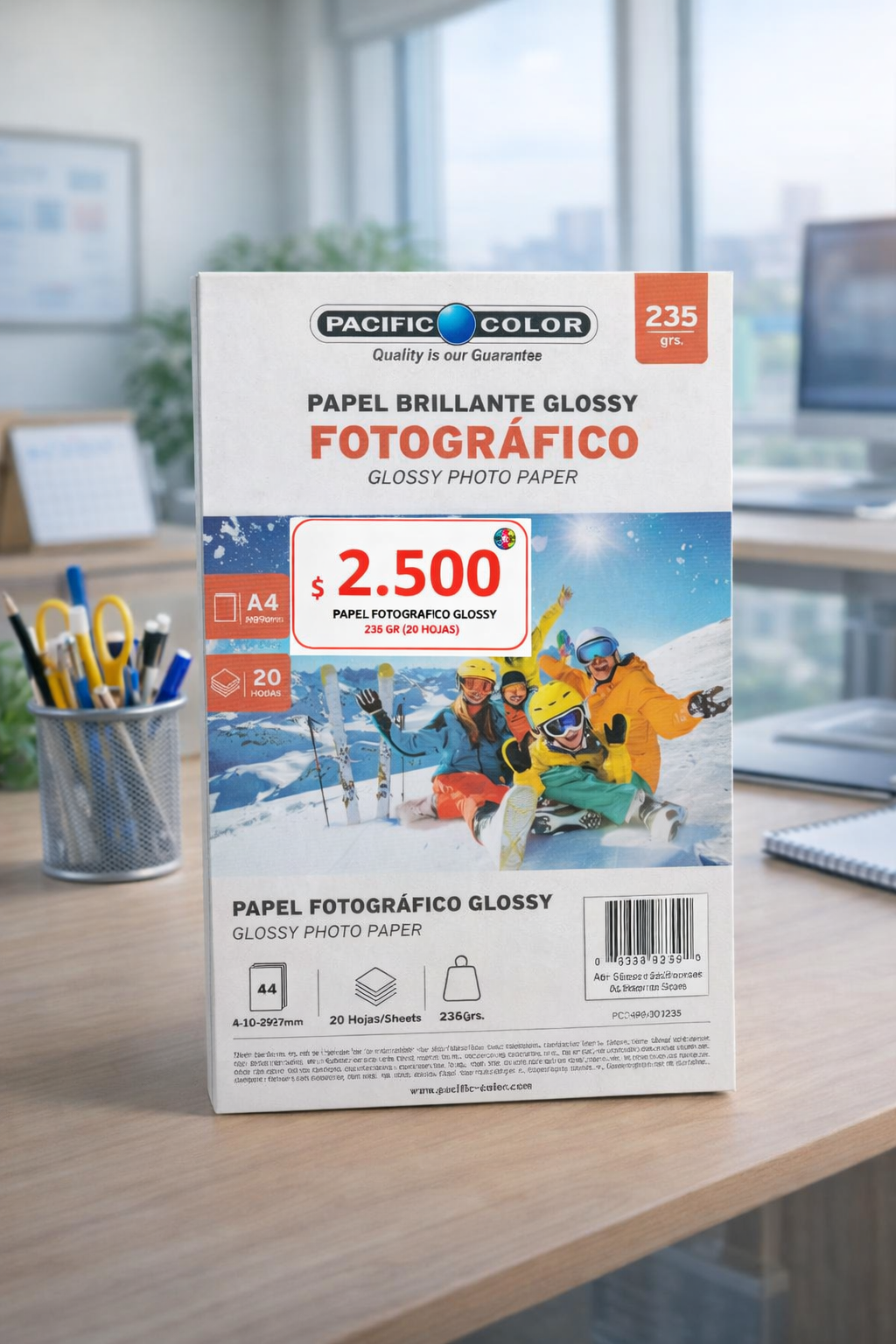 Papel Fotográfico Glossy A4 235g Pacific Color – 20 Hojas | Brillante Alta Calidad para Inkjet