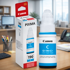 Tinta Original Canon GI-190 Cyan (Cian) | Botella Pixma para Impresoras Canon
