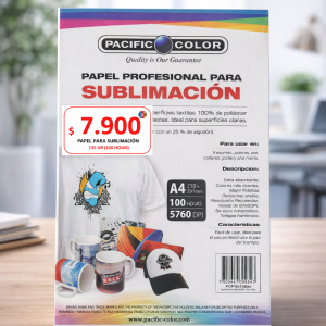 Papel para Sublimación A4 Pacific Color 135g – 100 Hojas | Papel Profesional para Impresora Inkjet
