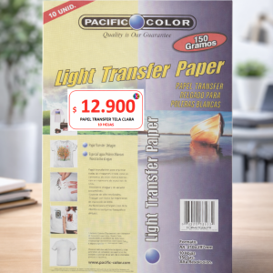 Papel Transfer Light A4 Pacific Color 150g – 10 Hojas | Papel Transfer para Poleras Blancas (Inkjet)