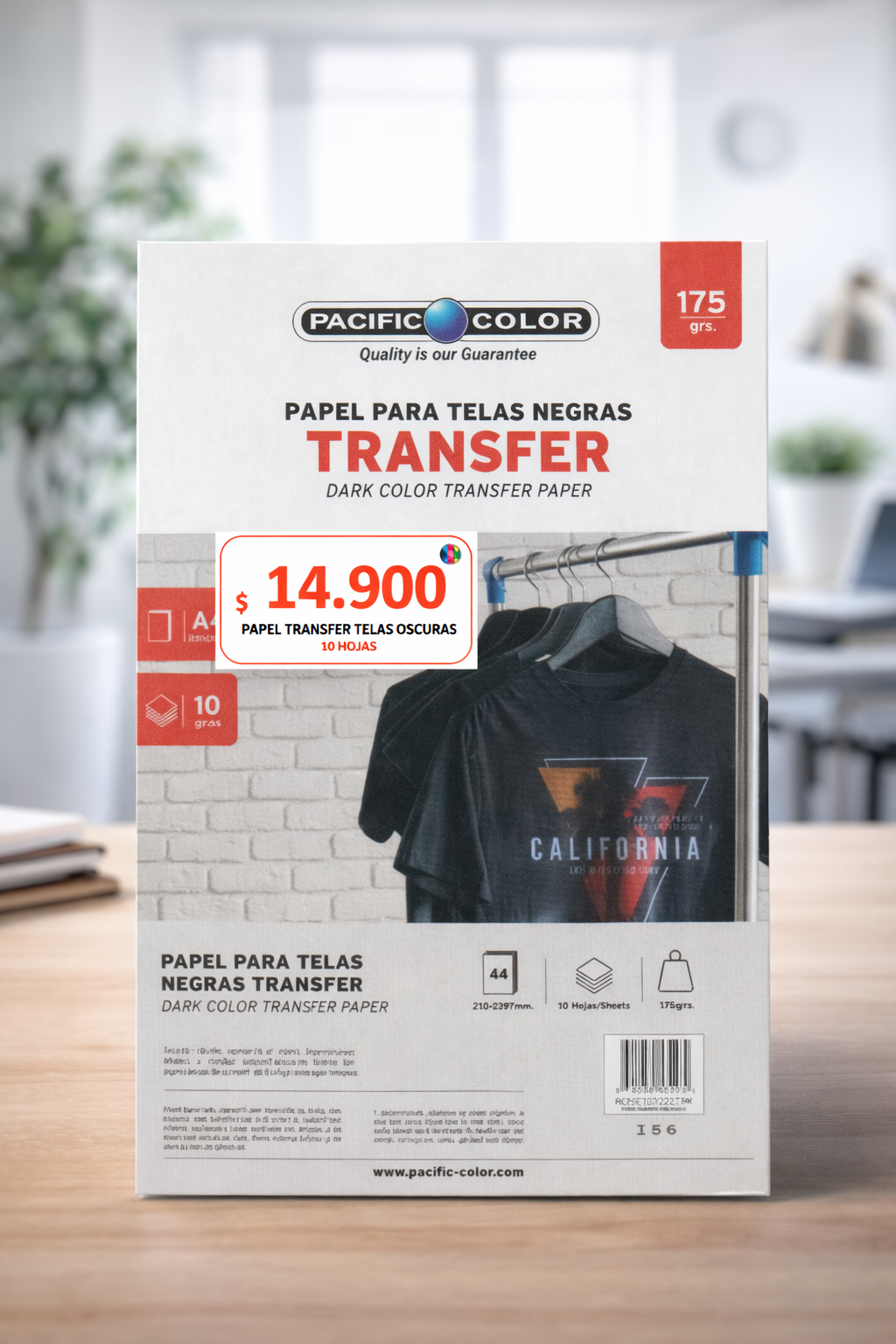 Papel Transfer para Telas Negras A4 Pacific Color 175g – 10 Hojas | Transfer Dark para Impresora Inkjet