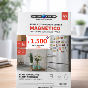 Papel Fotográfico Magnético Glossy A4 Pacific Color 120g – 1 Hoja | Imprimible para Imanes y Fotoimanes (Inkjet)